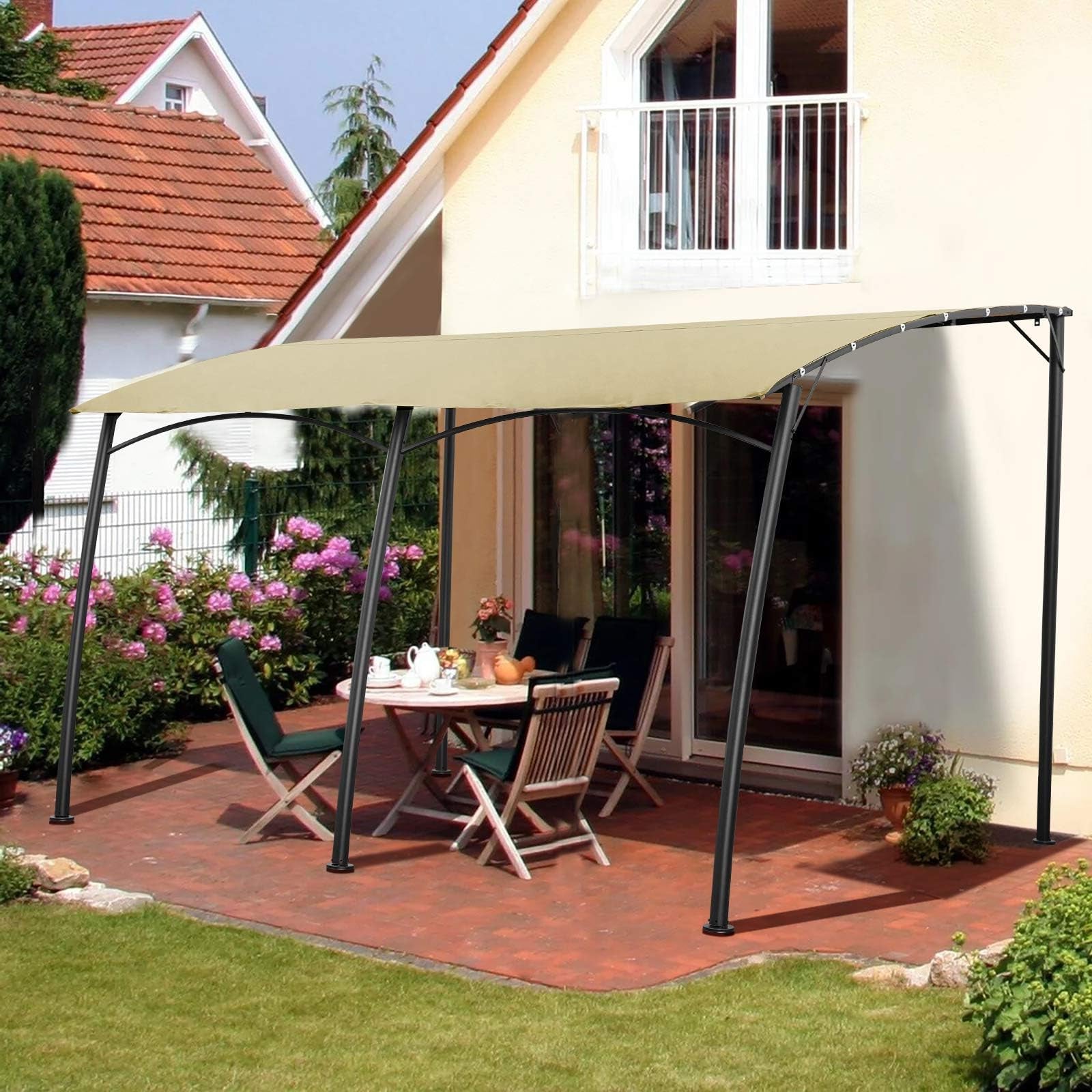 YODOLLA 13x10 Beige Wall Mounted Pergola